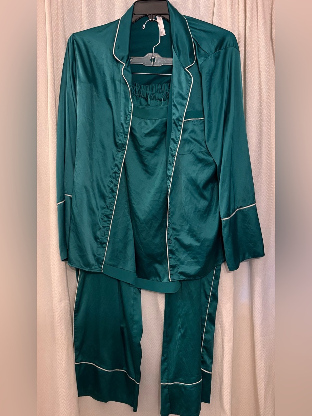 3pc Green Satin PJ Set